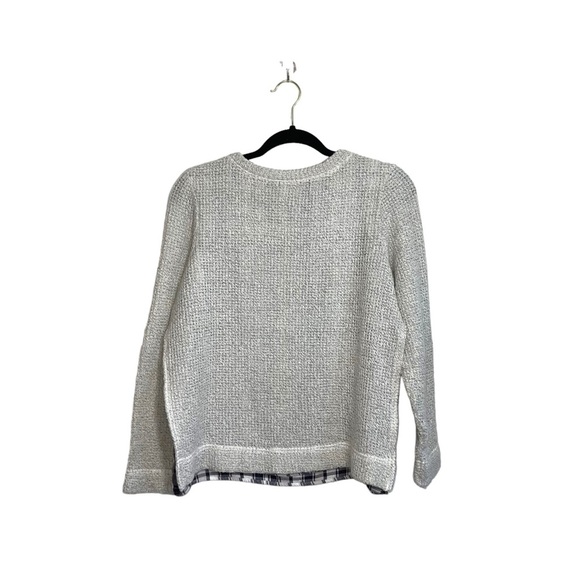 Sanctuary Light Gray Plaid Lined Wool Blend Knit Pullover Sweater Small Women’s - Picture 7 of 12